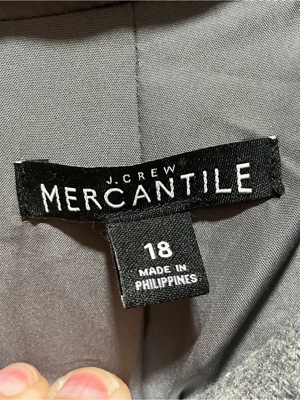 J. Crew Mercantile Gray Wool-Blend Faux Fur Hooded Pea Coat Womens Size 18 - Picture 10 of 14